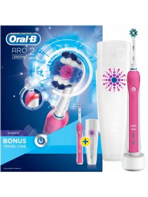 Электрическая зубная щетка Braun Oral-B PRO 2-2500 3D Action розовая