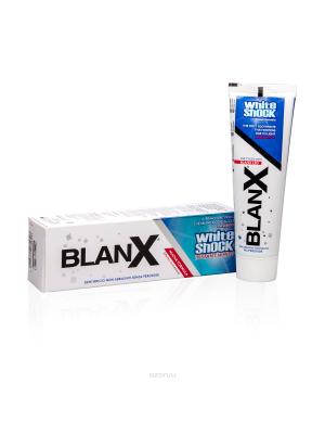 Эффективная,  отбеливающая, противомикробная зубная паста BlanX White Shock Blue Formula 75 мл