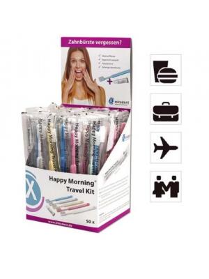 Miradent Happy Morning Travel kit зубная щетка и освежающая паста 3 гр 50 шт