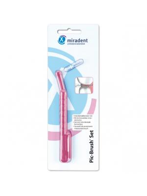 Miradent Pic Brush Set Pink ершик для межзубного пространства с ручкой