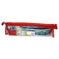 Гигиенические наборы в дорогу с зубными пастами и зубными щётками.